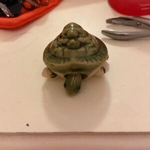 Green Ceramic Turtle Figurine